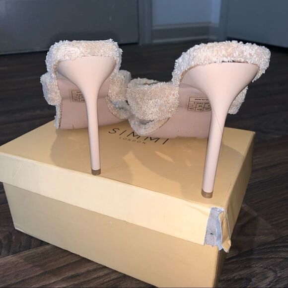 Tan Fluffy Sandal Heels  - Picture 2 of 4